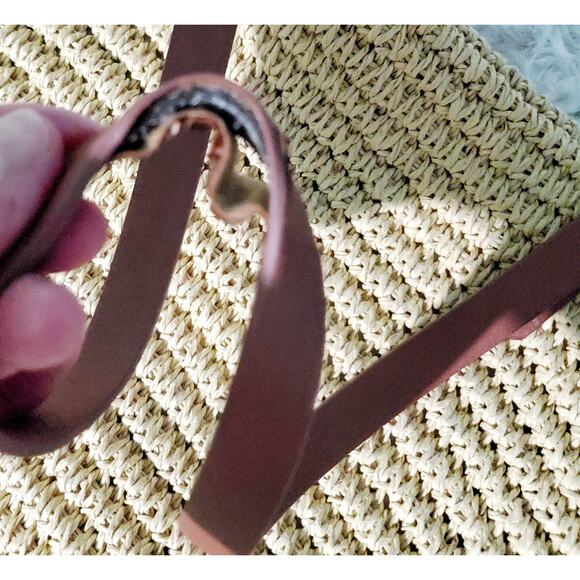 GAP Large Straw Bag with Bonus Mini Purse Beachy Vacation Back-to-School Boho - Picture 5 of 6